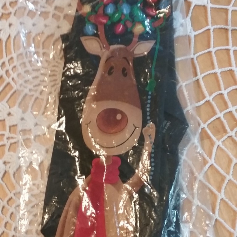 Smiling Reindeer With Decorated Antlers - Tie